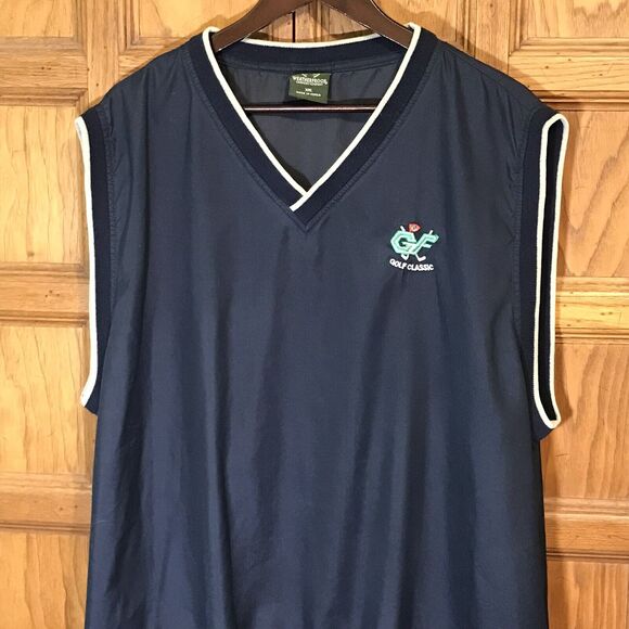 Weatherproof Garment Co. Men's XXL Navy Gray Pullover Golf Vest GF Golf Classic - Picture 3 of 9